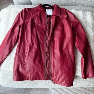 Red PU Leather Jacket
